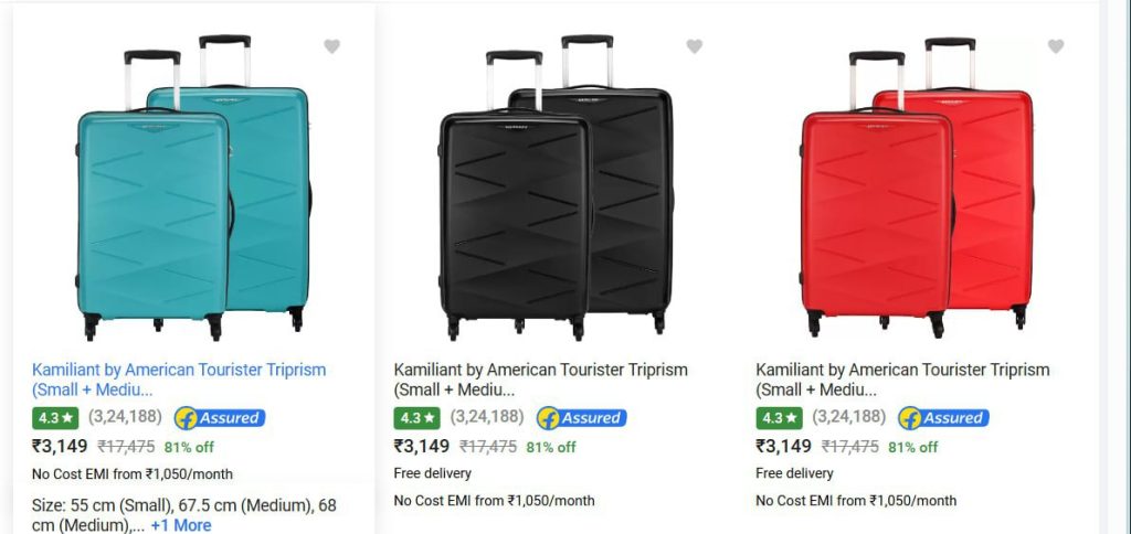 Upto 82% Off Branded Luggage Combo. #TravelLuggage #LuggageSets
