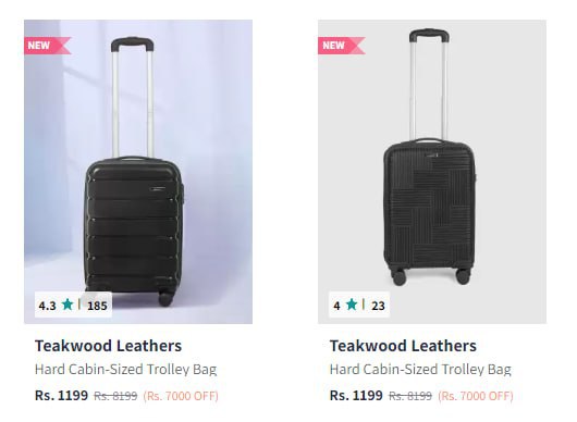 Teakwood Leathers Trolley Bag upto 86% Off starting @1199 #LuggageTravel #TrolleyBags