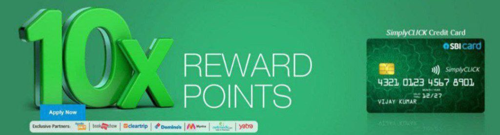 Apply for SBI Credit Card Now and get 10X Reward Points + GET 10% Instant discount during the Sale.Apply For SBI’s Simply Click Credit Card 💳 💳 👉Link – Steps: Fill in Your Personal Details » Verify Number » Submit The Application » Complete Online Or Offline Verification & Done.Benefits Of SBI Card😶👉5% Cashback on Online spends 👉1% Cashback on Offline Spends👉Instant 10% discount on Flipkart, Amazon & More during Big Online Sales👉 4 reward points = ₹1.