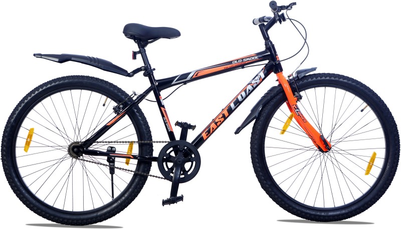 East Coast Old Skool 26T Cycle (Orange) 26 T Mountain/Hardtail Cycle(Single Speed, Black)
