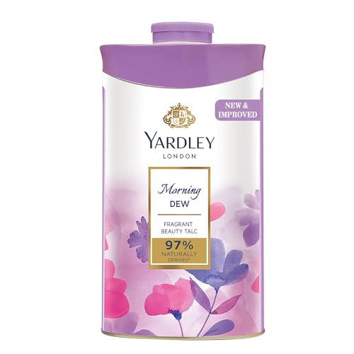 Yardley London Morning Dew Perfumed Talc| 97% Naturally Derived| Fragrant Beauty Talc For Women| Smooth Texture| 400G