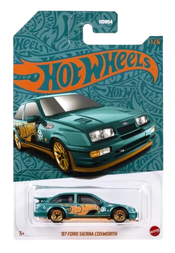 Hot Wheels 1:64 Scale Die-Cast Vehicle 87 Ford Sierra Cosworth With Turquoise- & Copper-Colored Deco To Celebrate Hw 56Th Anniversary