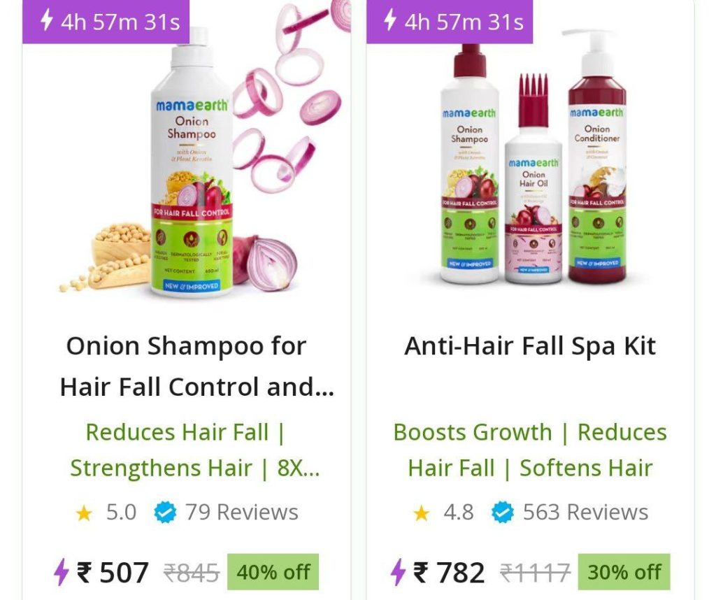 Grab: Upto 50% off on Mamaearth Products [Limited Period]  💥 💥🔗 Master Link: Suggestions: ➡️ Onion Shampoo for Hair Growth and Hair Fall Control – 1 L @649Link: ➡️ Mama Earth Ubtan Face Wash 150 ml – Pack of 2 @563Link: ➡️ Aloe Vera Gel for Skin and Hair – 300 ml (Pack of 2) @479🚨Note:  Get 5% additional discount on Prepaid Payment 🥳🎉