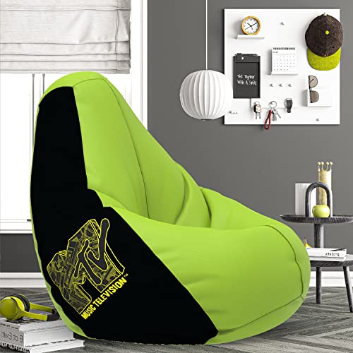 Comfybean Bag With Beans Filled 4Xl- Official: Mtv Bean Bags – For Adults – Max User Height : 5.5-6 Ft.-Weight : 70-99 Kgs(Model: Mtv_Artwork-9B – Pea-Green)