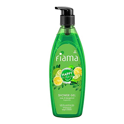 Fiama Happy Naturals Body Wash Shower Gel, Yuzu And Bergamot, 500Ml, Body Wash For Women & Men, 97% Natural Origin Content, Safe On Sensitive Skin Bodywash