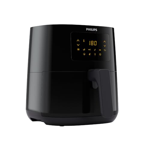 Philips Digital Air Fryer Hd9252/90 With Touch Panel, Uses Up To 90% Less Fat, 7 Pre-Set Menu, 1400W, 4.1 Liter, With Rapid Air Technology (Black), Large