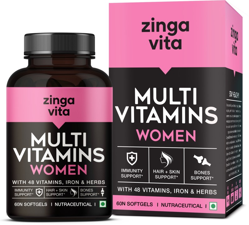 Zingavita Multivitamin Tablets For Women With Vitamins, Calcium, Iron & Herbal Extracts(60 Tablets)