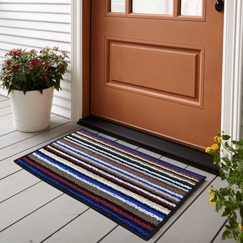 Bsb Home Kingstone Soft Microfiber Tufted Antiskid Doormat For Room | Office | Entrance – Set Of 3 | Multicolour