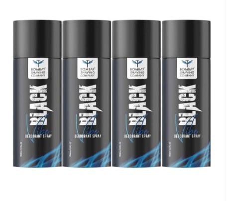 Bombay Shaving Company Men Set of 4 Black Vibe Odour Control Deodorant Spray – 150ml each Rs. 359