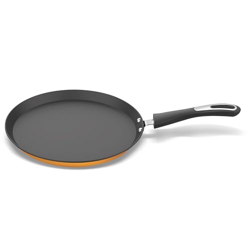 ‎Preethi Dura Collection Non Stick Tawa, 28 Cm, Gas & Induction Compatible, 5 Star Non Stick Effect, Turmeric Yellow