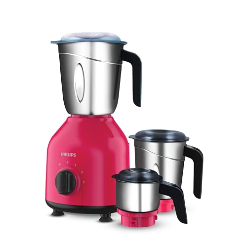 Philips Hl7756/03 Daily Collection 750 W Mixer Grinder (3 Jars, Strawberry, Black)