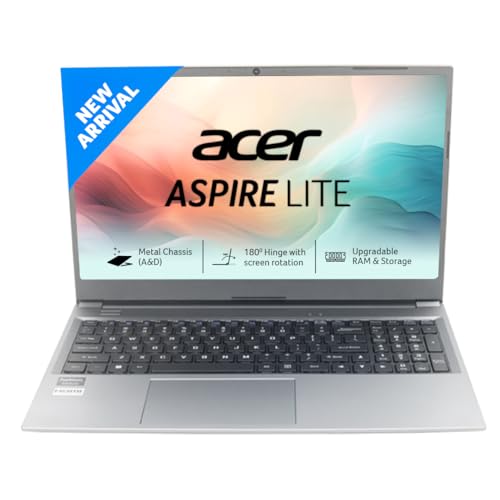 Acer Aspire Lite 13Th Gen Intel Core I3-1305U Thin And Light Premium Laptop (Windows 11 Home/8 Gb Ram/512Gb Ssd/36 Whr) Al15-53 With 39.62Cm (15.6″) Full Hd Display, Metal Body, Steel Gray, 1.59 Kg