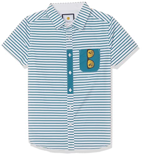 Amazon Brand – Symbol Boy’S Regular Fit Shirt (Sym-K-Ss22-Shi-452_Multi 7 9-10 Years)