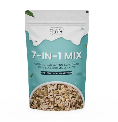 Lila Dry Fruits 7 In 1 Seeds Mix 200X2 Grams Each – Edible Seeds | Healthy Super Seeds Combo | Healthy Snacks | 100% Natural And Roasted Seeds | Immunity Combo For Weight Loss | Mix Seeds For Eating | Diet Snacks | Superfood For Gifting