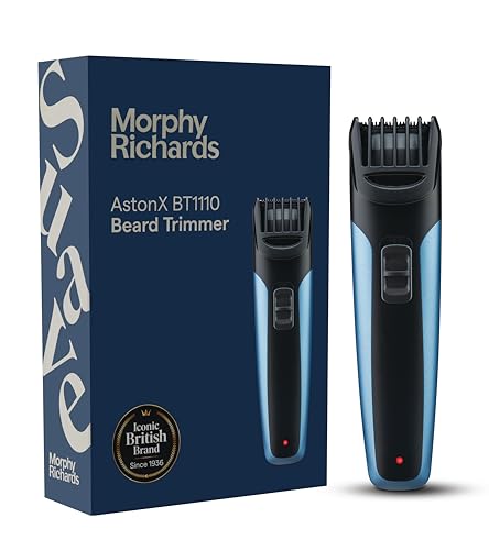 Morphy Richards Astonx Bt1110 Beard Trimmer For Men|9 Settings Single Comb| Reachargable Men Trimmer For|Removable & Washable Blades| 2-Yr Warranty |Travel Friendly Beard Trimmer|Metallic Blue & Black|Rakhi Gift For Brother