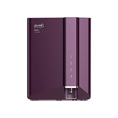 Hul Pureit Revito Mineral Ro+Mf+Uv In-Tank 7 Stage 8L |Upto 70% Water Savings| Water Purifier (Magenta) Upto 8000 Litre Ro Life