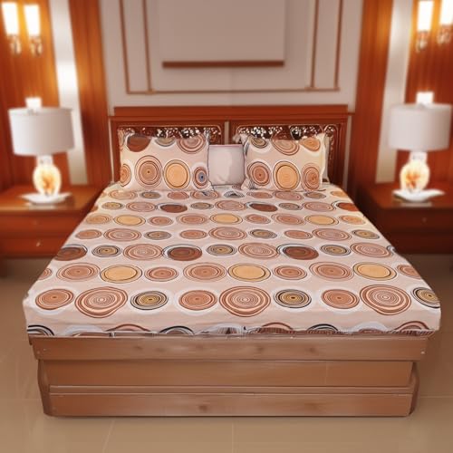 Status Contract -2024 Cotton Rich Double Bedsheet With 2 Pillow Covers For Bed Room, Home, Hotel-120 Gsm (D7)