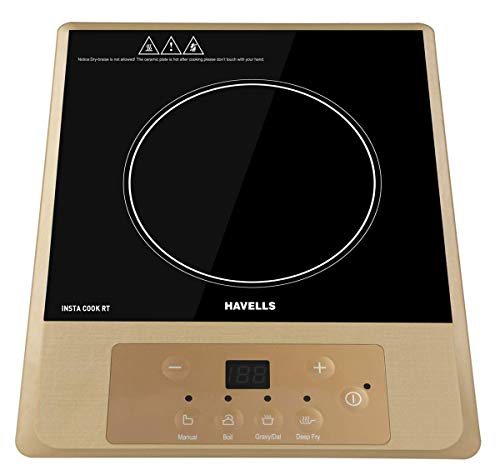 Havells Induction Cooktop Insta Cook – Rt|4 Cooking Options|Glass Ceramic Plate|Soft Touch|Auto Pan Detection|Energy Efficient|Double Mov|3 Yr Coil & 1 Yr Product Manufacturer Warranty| Brown Black