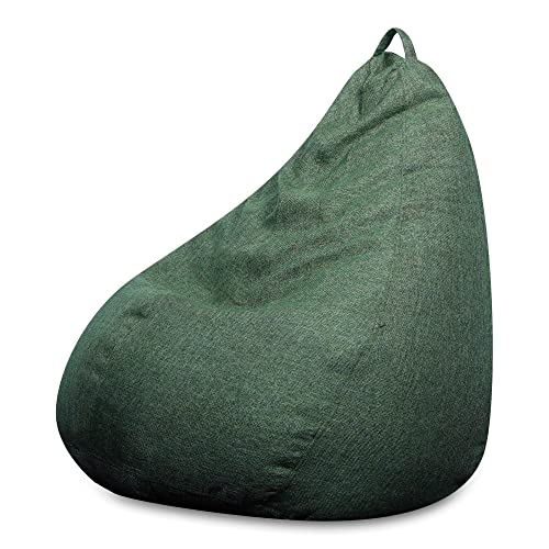 Style Homez Organix Collection, Classic Bean Bag Xxl Size Green Color In Organic Jute Fabric, Cover Only