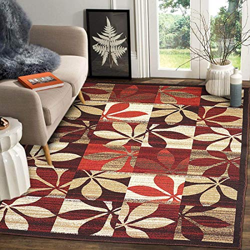 Status Contract Rugs For Living Room|(3X5Ft) 3D Printed Carpet For Living Room Decor|Anti Skid Backing Home Essentials|Aesthetic Vintage Decor Carpet For Bedroom|Boho Rugs For Living Room (Red)