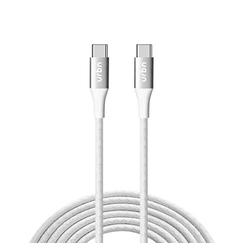 Urbn Type-C To Type-C 3 Amp Fast Charging Data And Sync Cable Extra Tough Power Delivery 18W Compatible (4 Feet) 1.2M – White