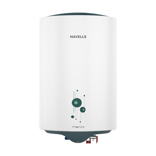 Havells Monza 15 Litre Storage Water Heater | Faster Heating, Glass Coated Tank, Heavy Duty Heating Element | Warranty: 7 Year On Tank, Free Installation, Free Flexi Pipes | (White)