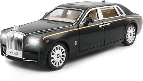 Sky Tech® Rolls Royce Phantom Model Car 1:32 Scale Exclusive Alloy Metal Car Pull Back Die-Cast Car Toy Car With Openable Doors & Light Music Boys Toys For Kids (Phantom 1:32)【Colors As Per Stock】