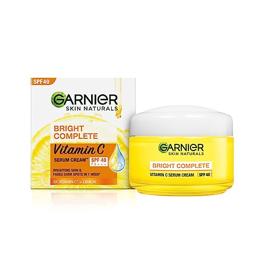 Garnier Skin Naturals Bright Complete Vitamin C Serum Cream With Spf40, Day Cream With Spf40 For Sun Protection And Skin Brightening – Suitable For All Skin Types, 45G