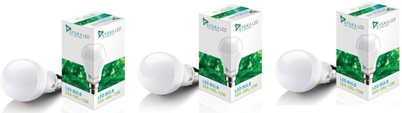 Syska 12 W Spiral B22 Led Bulb(White, Pack Of 3)