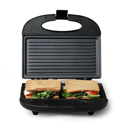 Milton Express 800 Watt Grill Sandwich Maker | Electric Toaster Griller Sandwich Maker | Non Stick Coating Grill Plates | Power Indicators | 1 Year Warranty | Black