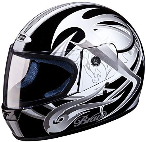 Studds Bravo D3 Full Face Helmet, Black And Grey (Large 580Mm)