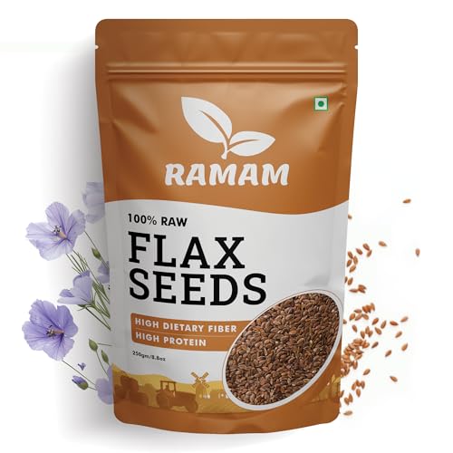 Ramam Flax Seeds 250Gm | Natural Raw Flax Seeds For Eating | High Dietary Fiber | Rich In Magnesium |Helps In Manage Blood Sugar Levels & Heart Health | Helps In Hair Growth| Alsi Seeds- 250Gm