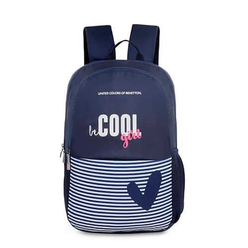 United Colors Of Benetton Elsie Unisex 22L Casual School Backpack – Navy