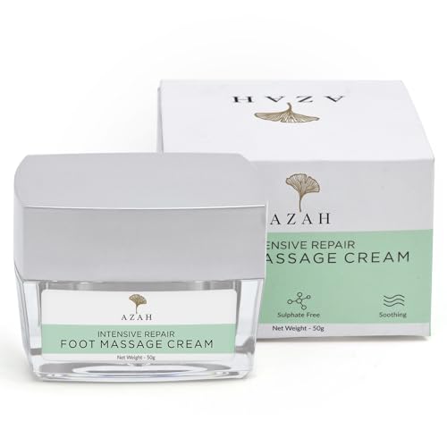 Azah Foot Massage Cream For Cracked, Rough & Dry Feet | Foot Massage Cream With Benefits Of Neem, Aloe Vera & Haldi | For Heel Repair | Relieves From Swollen Ankles & Heel | Moisturizes Feet | 50Gm