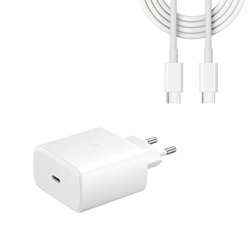 Avaxon 45W White Pd Fast Type C Cable And Adapter Compatible For Samsung S24 Ultra| S23 Ultra |S22 Ultra |S21| S21 Ultra| S20| S20 Fe 5G| Plus| Note 10|Note 20