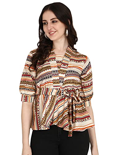 Dhruvi Trendz Women Cotton Top Regular Fit Western (Dt-W1369_Beige_Xxl)