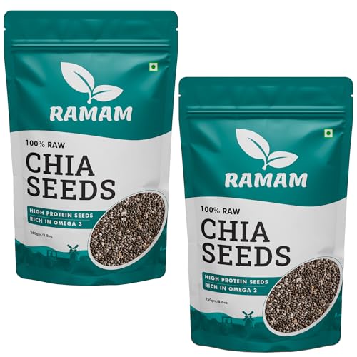 Ramam Chia Seeds 500Gm For Weight Management | Natural Chia Seeds For Eating – Rich In Omega 3| High Protein Seeds | Gluten Free |Helps In Manage Cholesterol Level & Blood Pressure – 500G…