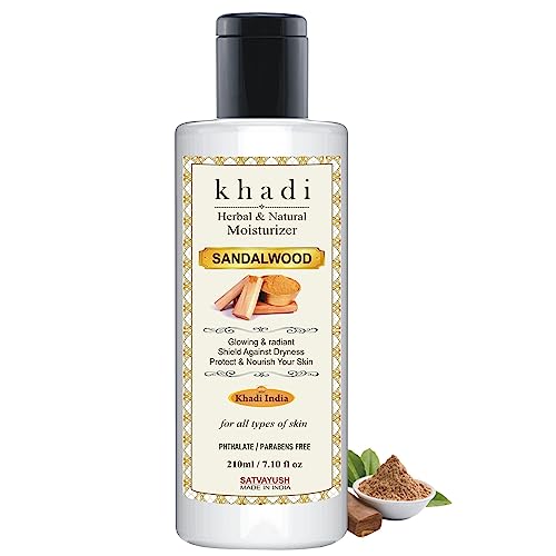 Satvayush Khadi Sandalwood Deep Moisture, Daily Moisturizer For Non-Greasy, Glowing Skin – For Men & Women- 210 Ml