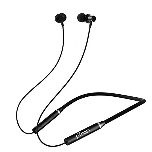 Ptron Tangentbeat In-Ear Bluetooth 5.0 Wireless Headphones With Mic, Deep Bass, 10Mm Drivers, Clear Calls, Dual Pairing, Fast Charging, Magnetic Buds, Voice Assistant & Ipx4 Wireless Neckband (Black