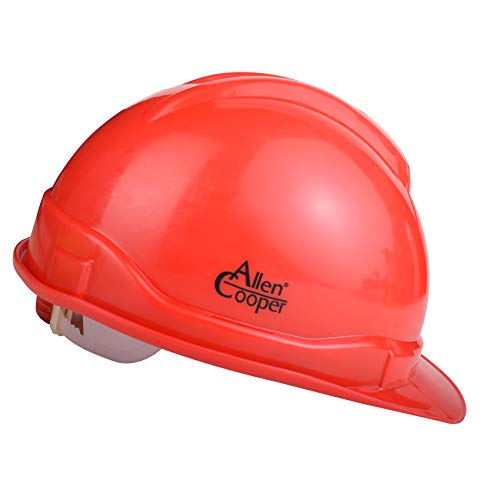 Allen Cooper Safety Helmet Sh-721, Plastic Cradle With Ratchet Adjustable Headband – Red