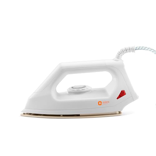 Orient Electric Fabrismooth 1000W Dry Iron (Press) | Non-Stick Weilburger Coating| Silver Layered Thermostat| G-Shaped Heating Element| Isi Certified| 2-Year Replacement Warranty