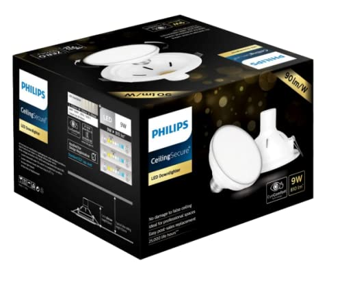 Philips 9W Ceilingsecure Downlighter (Cool White, Round)