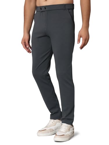 Vogaan Luxury Stretchable Casual Pants For Men | Stylish Slim Fit Men’S Wear Trousers For Office | Mens Fashion | Modern Mens Trouser (Dark Grey_38)