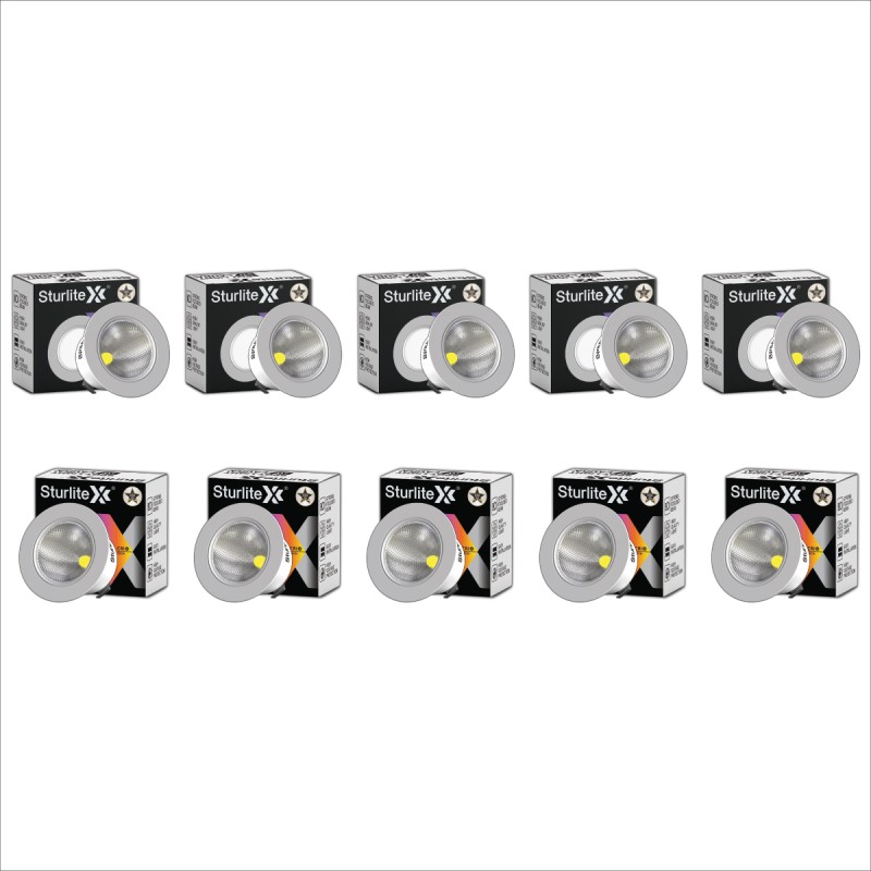 Sturlite Laura 3W Led Spotlight|3000K Warm Temperature – (Pack Of 10) Recessed Ceiling Lamp(White)