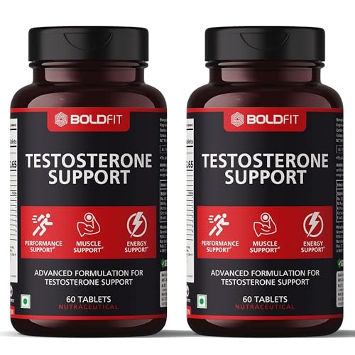 Boldfit Testosterone Booster Support Supplement For Men & Women Testo Booster Supplement With Tribulus Terrestris, Ashwagandha Testosterone For Performance Support – 120 Veg Tablets