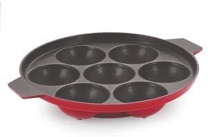 Vipron Non-Stick Aluminium Appam Patra 7 Cavity, Red, Standard