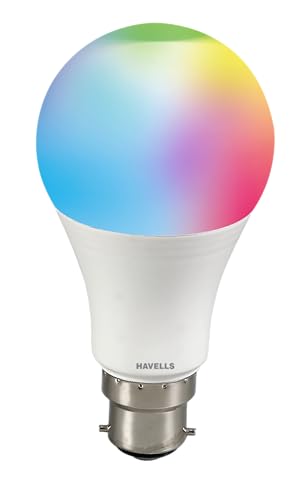 Havells Glamax 9W B22 Wifi Led Smart Bulb With Music Sync Function, Compatible With Amazon Alexa And Google Assistant (16M Colours)