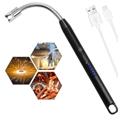 I K Impex Electric Lighter For Candles Rechargeable Electric Gas Lighter Home Use Candle Lighter Plasma Flameless Windproof Usb Lighter 360° Flexible Neck Arc Lighter (Multicolor)