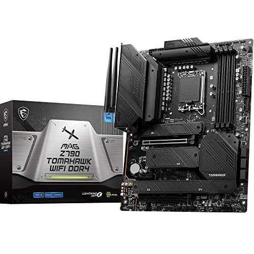 Msi Mag Z790 Tomahawk Wifi Ddr4 Motherboard, Atx – Supports 14Th/13Th/12Th Gen Intel Core Processors, Lga 1700-90A Sps Vrm, Ddr4 Memory Boost 5333+Mhz/Oc, Pcie 5.0 & 4.0 X16, 4 X M.2 Gen4, Wi-Fi 6E