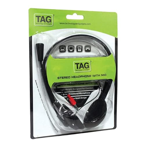 Tag Wired Over Ear Headphone Headset With Mic And Virtual Surround Sound